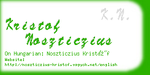 kristof noszticzius business card